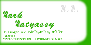 mark matyassy business card